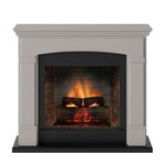 CENTRALE BRICO Cheminée électrique connectée 1400W - HELMI Powerflame 2 - effets flammes 3D et crépitement - Beige