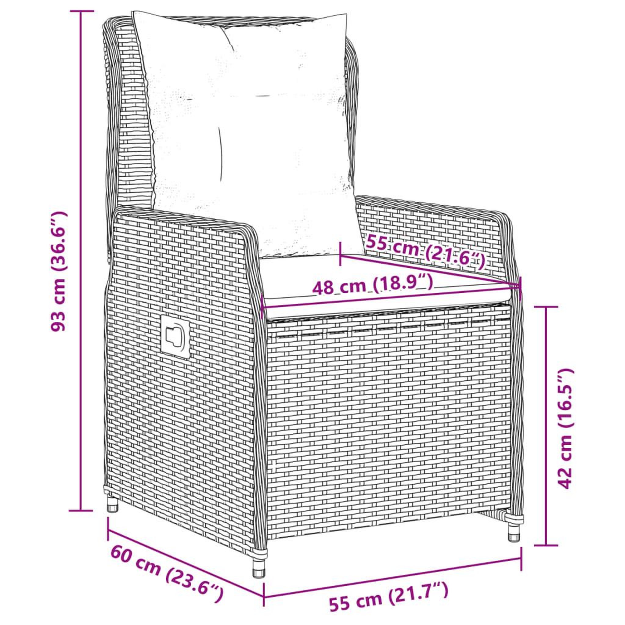 Voir la diapositive 6 : VIDAXL Chaises inclinables de jardin lot de 2 beige resine tressee