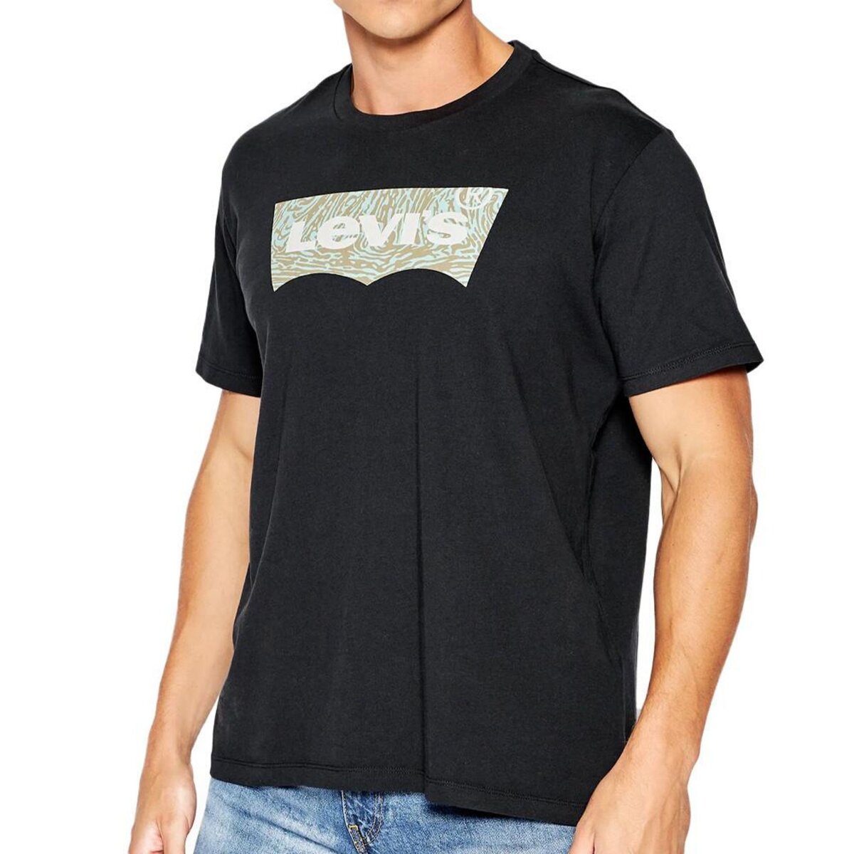 T-shirt Noir Homme Levi's Crewneck pas cher 