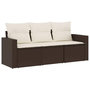 Voir la diapositive 2 : VIDAXL Salon de jardin avec coussins 3 pcs marron resine tressee