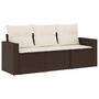 Voir la diapositive 2 : VIDAXL Salon de jardin avec coussins 3 pcs marron resine tressee