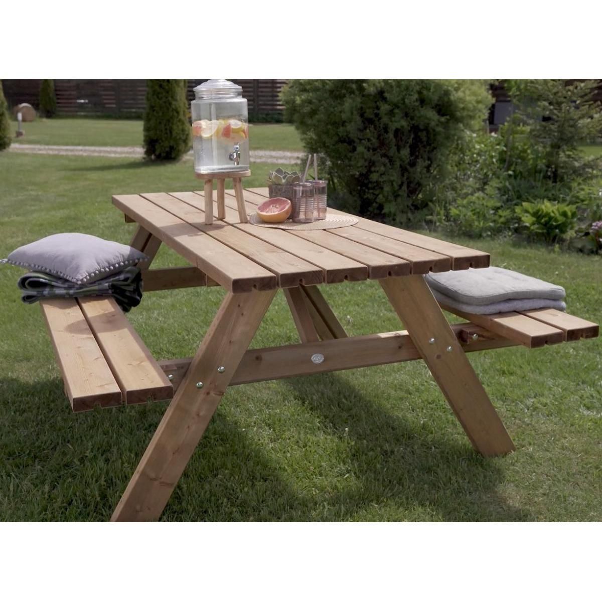 Axi House Julie Table de Pique Nique en Bois Classic 177 x 154 cm - Marron