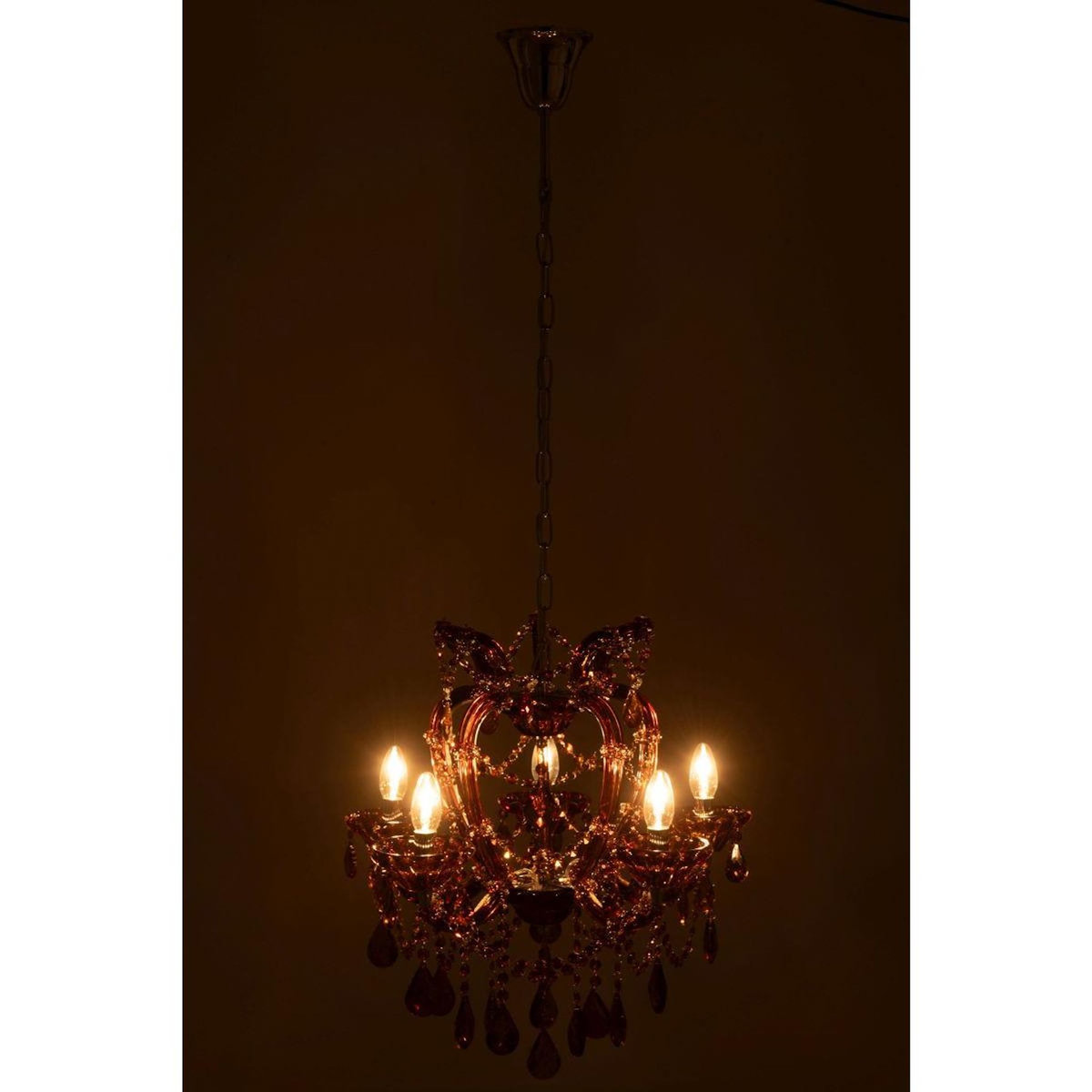 Paris Prix Lustre en Verre  Antique  57cm Marron