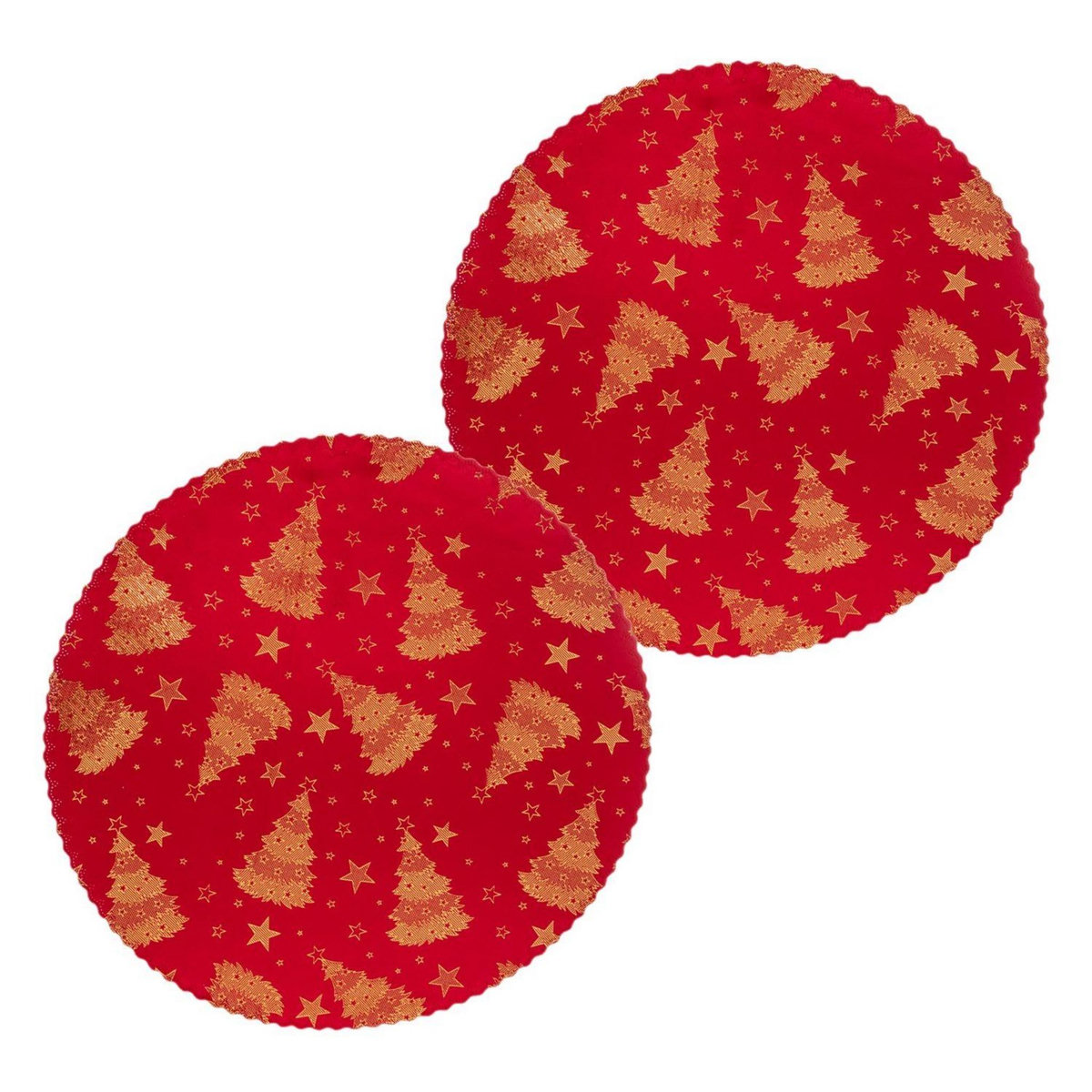 FEERIC LIGHT & CHRISTMAS Lot de 2 sets de table en velours SAPIN