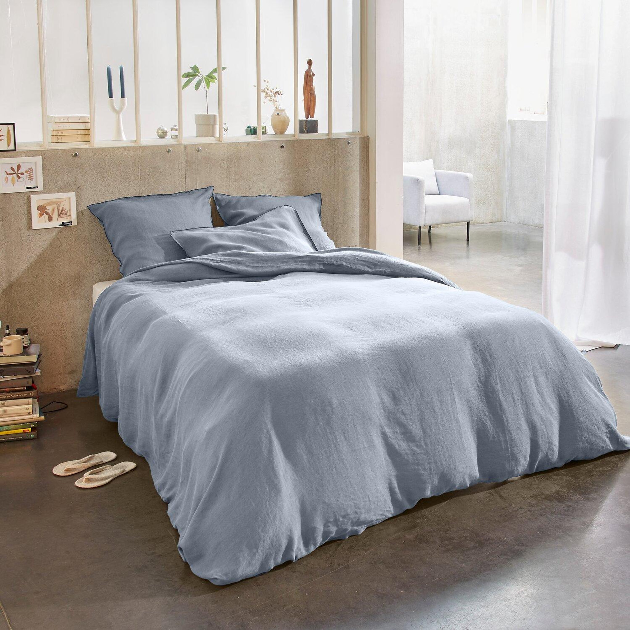 Voir la diapositive 3 : BATON ROUGE Parure de housse de couette 100% lin lavé 160gsm