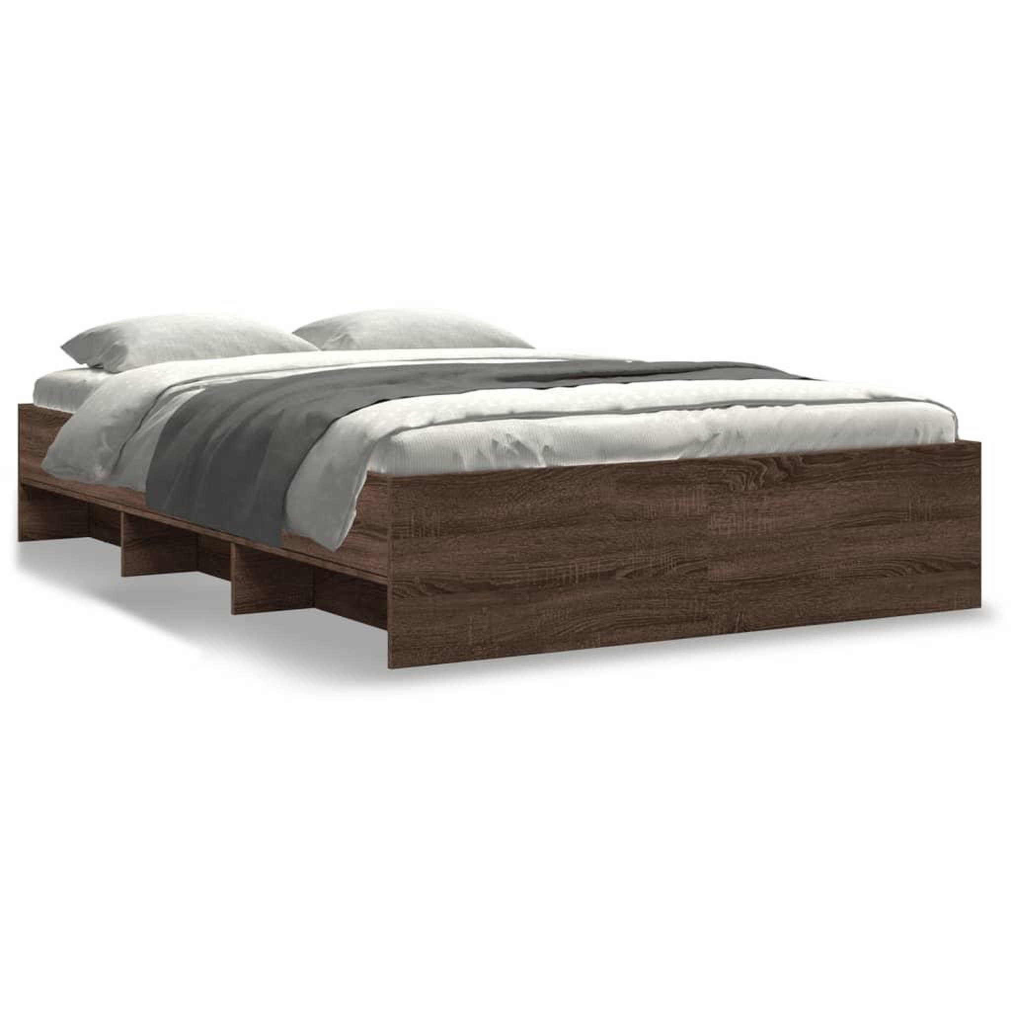 Voir la diapositive 2 : VIDAXL Cadre de lit sans matelas chene marron 140x200 cm