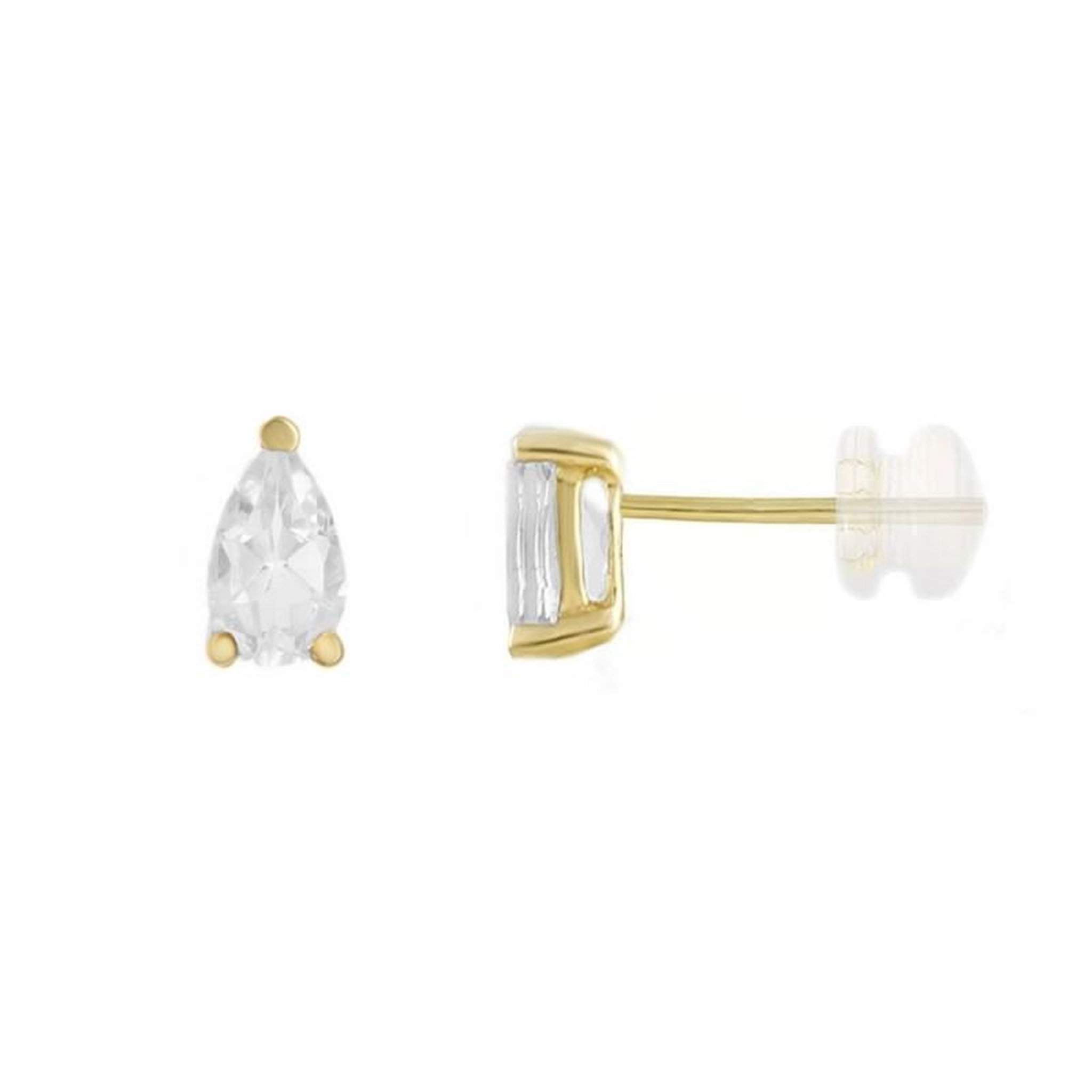 L'ATELIER D'AZUR Boucles d'Oreilles Or Jaune et Zirconiums Goutte