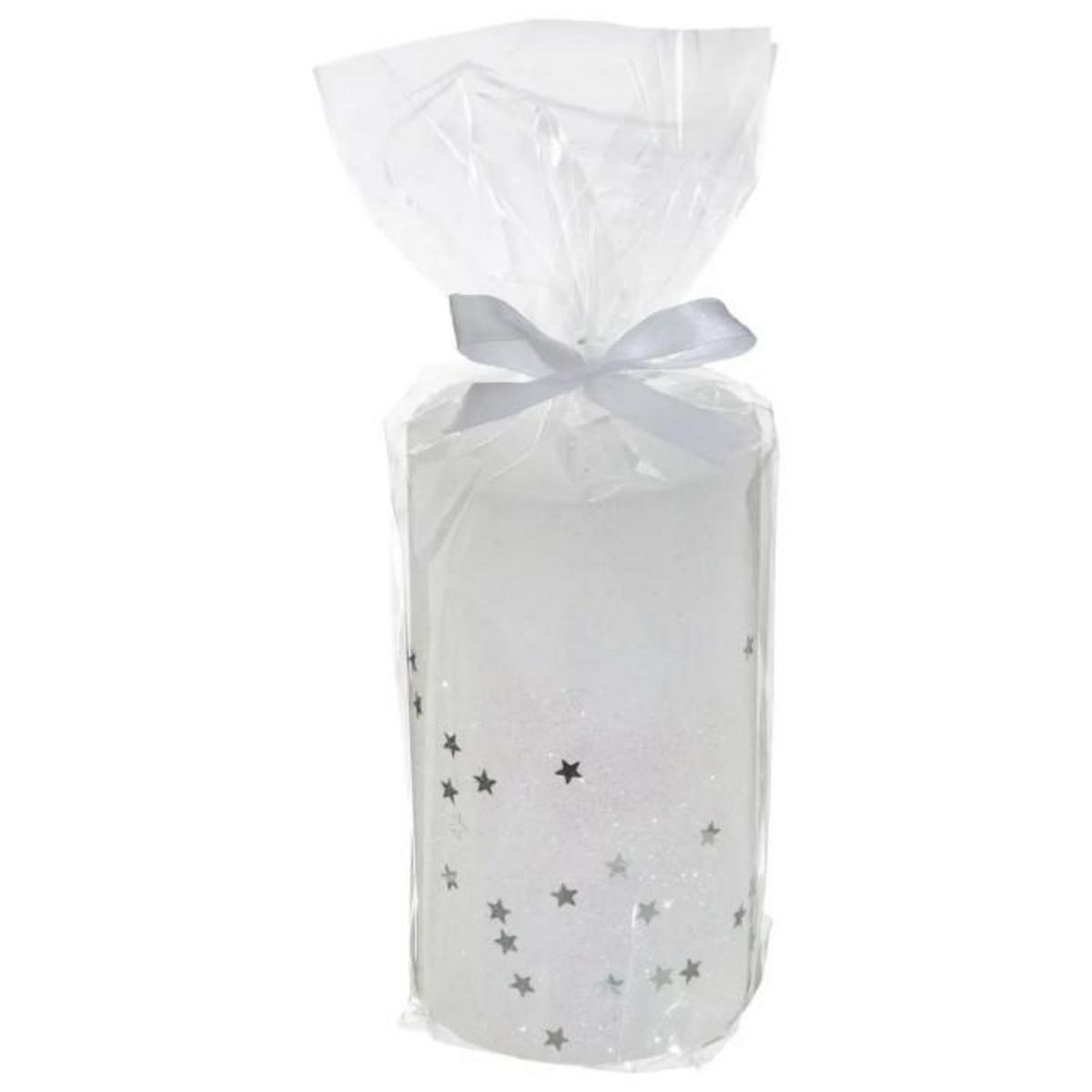 ATMOSPHERA Bougie Cylindre Paillettes  Colorama  340g Blanc