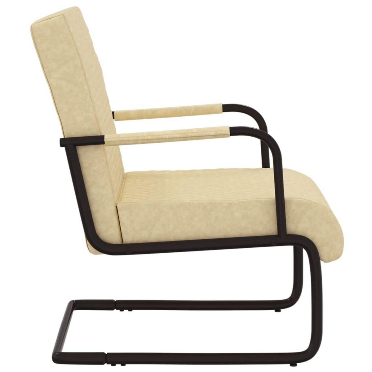 VIDAXL Chaise cantilever Creme Similicuir