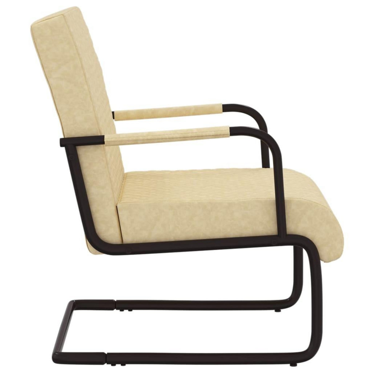 VIDAXL Chaise cantilever Creme Similicuir