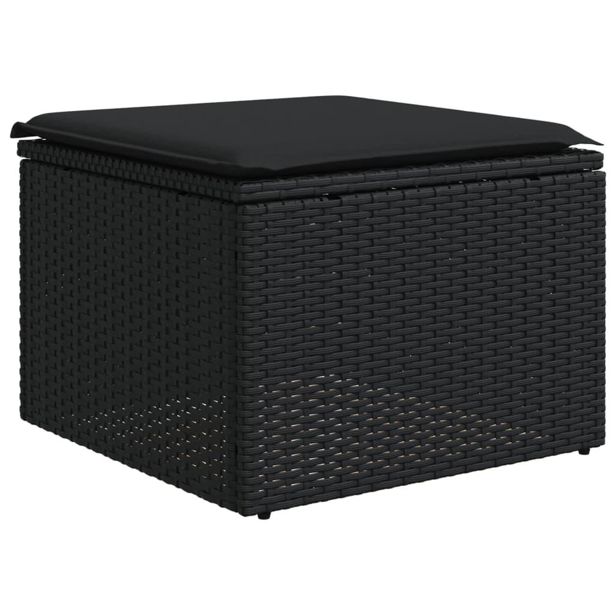Voir la diapositive 4 : VIDAXL Salon de jardin 4 pcs avec coussins noir resine tressee