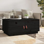 Voir la diapositive 1 : VIDAXL Table basse Noir 80x50x35 cm Bois massif de pin