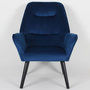 Voir la diapositive 2 : Paris Prix Fauteuil Scandinave en Velours  Watson  101cm Bleu