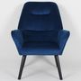 Voir la diapositive 2 : Paris Prix Fauteuil Scandinave en Velours  Watson  101cm Bleu