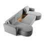 Voir la diapositive 4 : BEST MOBILIER Miro - canapé panoramique en u 7 places - convertible avec coffre - en velours texturé