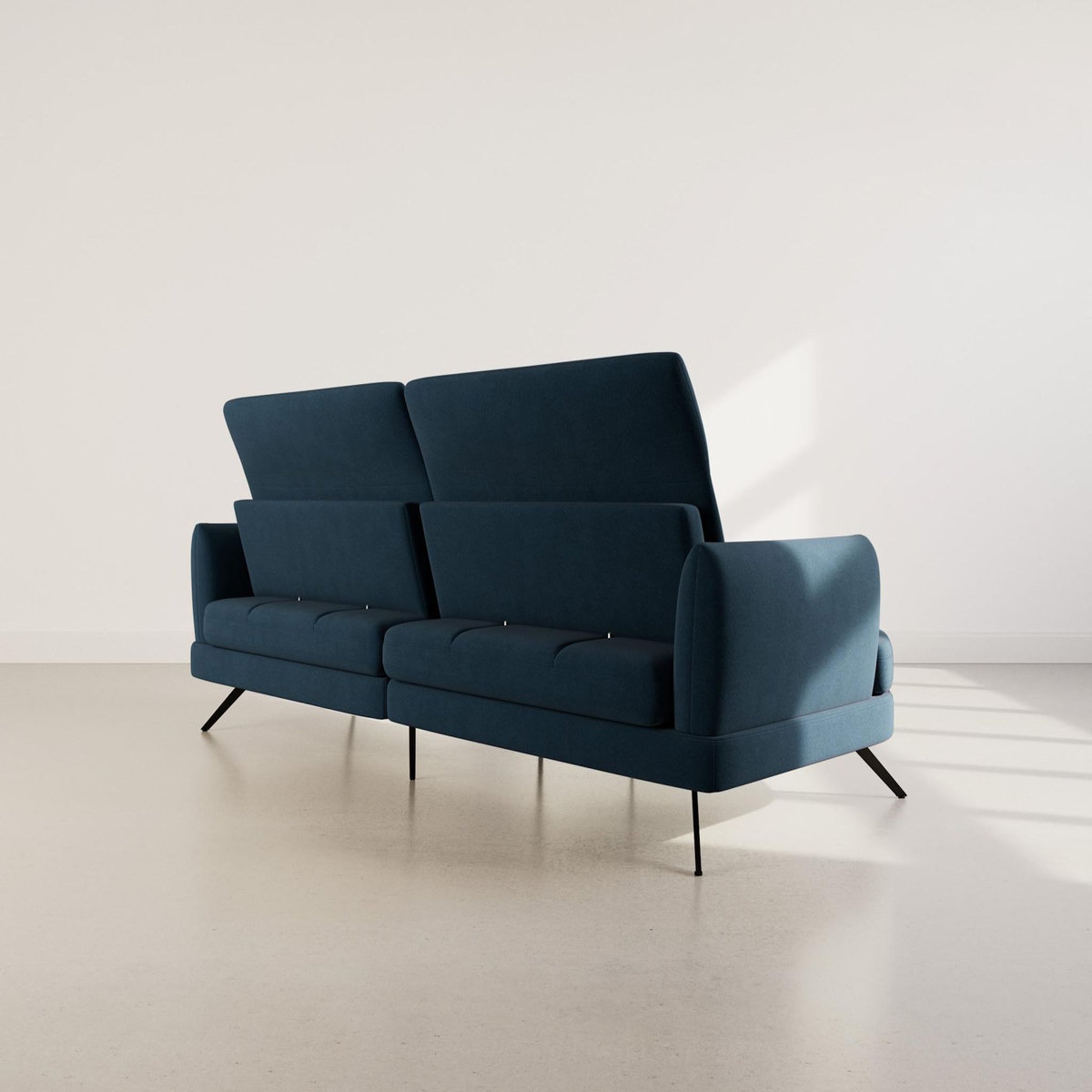 LISA DESIGN Terry - canapé d'angle gauche 4 places avec têtières réglables en tissu texturé