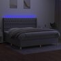 Voir la diapositive 3 : VIDAXL Sommier a lattes de lit matelas LED Gris clair 200x200 cm Tissu
