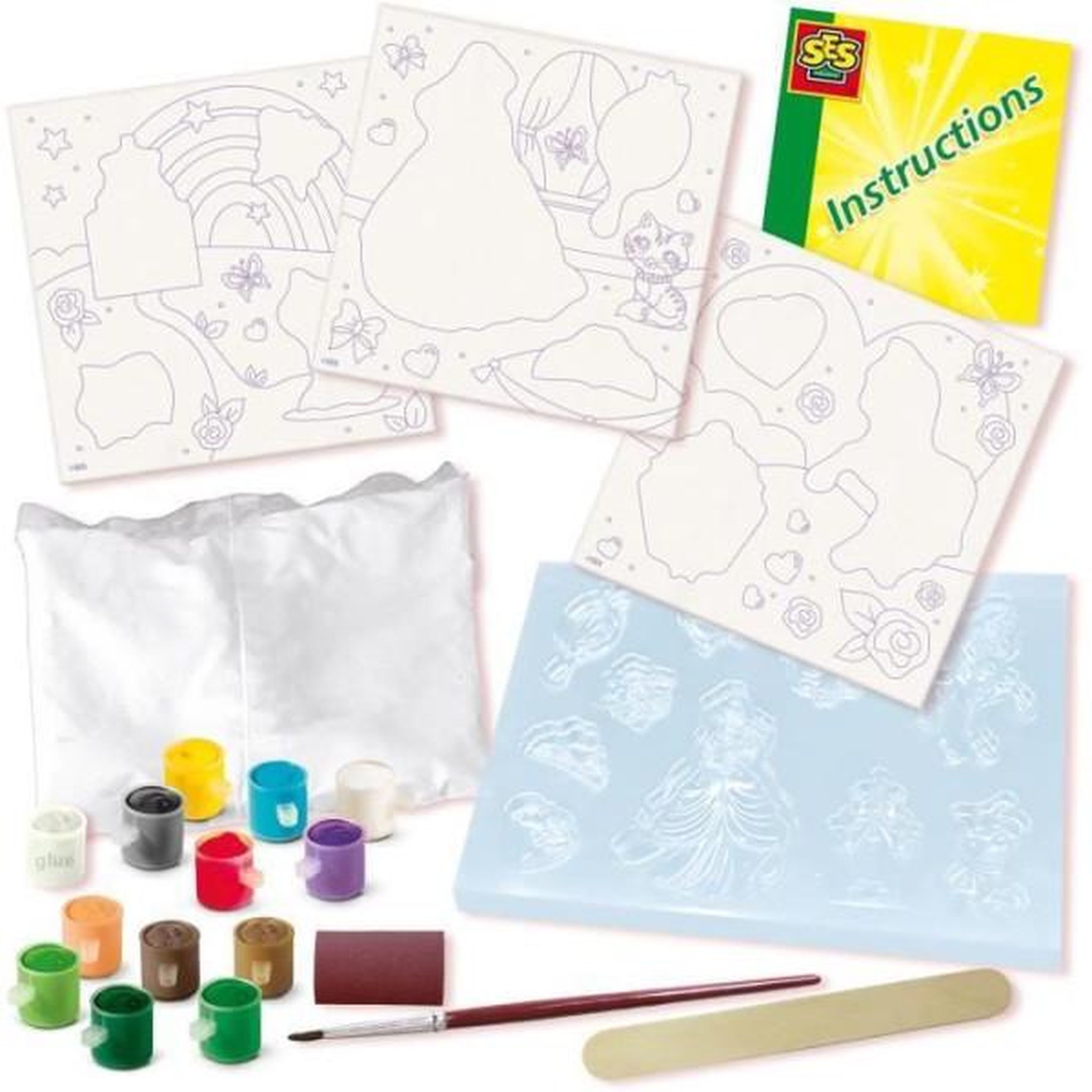 Voir la diapositive 5 : SES Creative Moulage et peinture - Toiles pour peindre des princesses 3x - Loisirs créatifs - SES CREATIVE - Réaliser 3 peintures de prince
