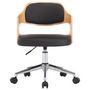 Voir la diapositive 3 : VIDAXL Chaise pivotante de bureau Noir Bois courbe et similicuir