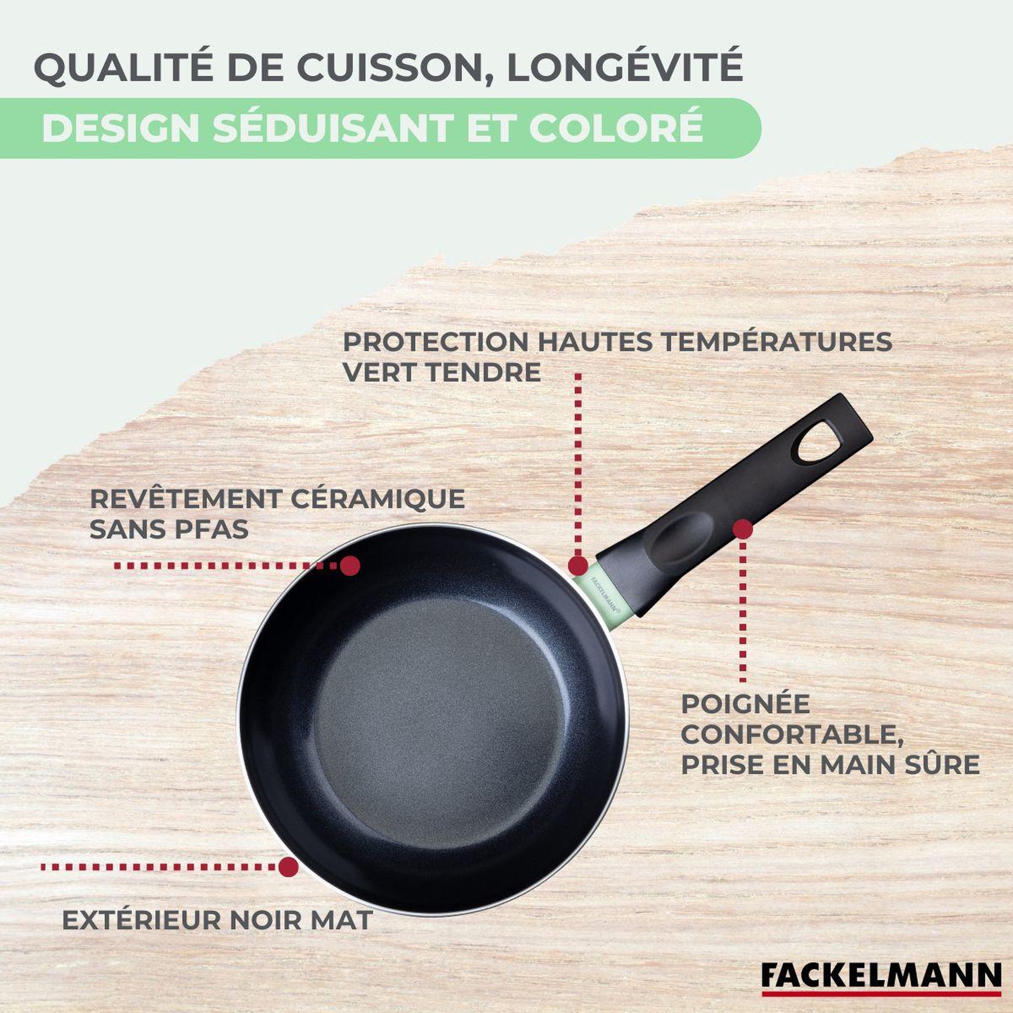 Voir la diapositive 6 : Fackelmann Ensemble de 2 poêles de 20 et 24 cm et 6 ustensiles fackelmann brandao