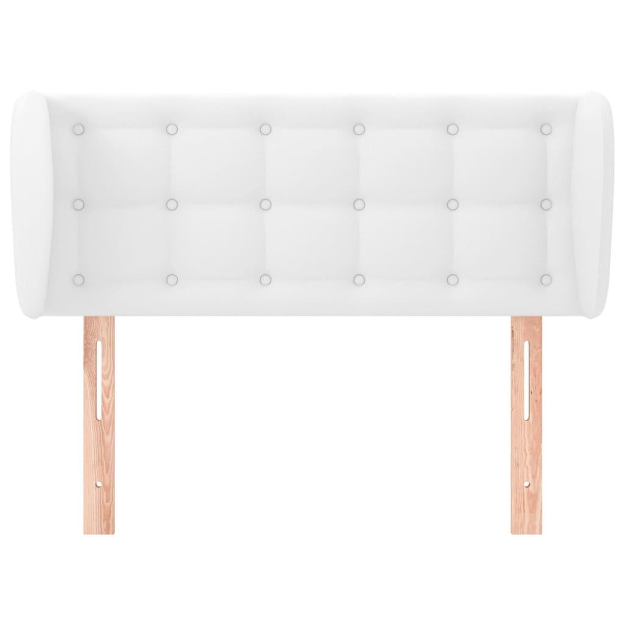 Voir la diapositive 3 : VIDAXL Tete de lit avec oreilles Blanc 103x23x78/88 cm Similicuir