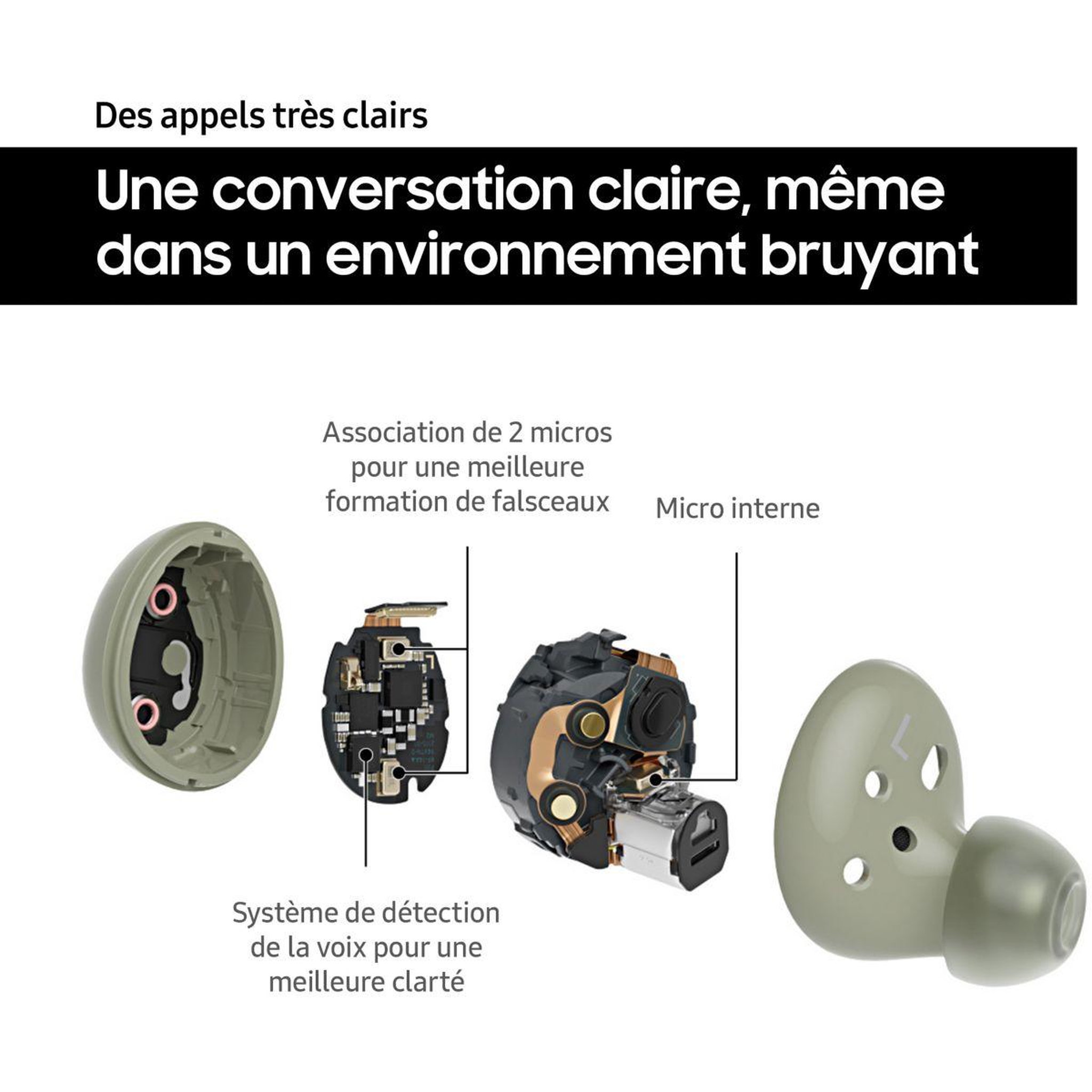Voir la diapositive 3 : Samsung Ecouteurs Galaxy Buds2 Noir
