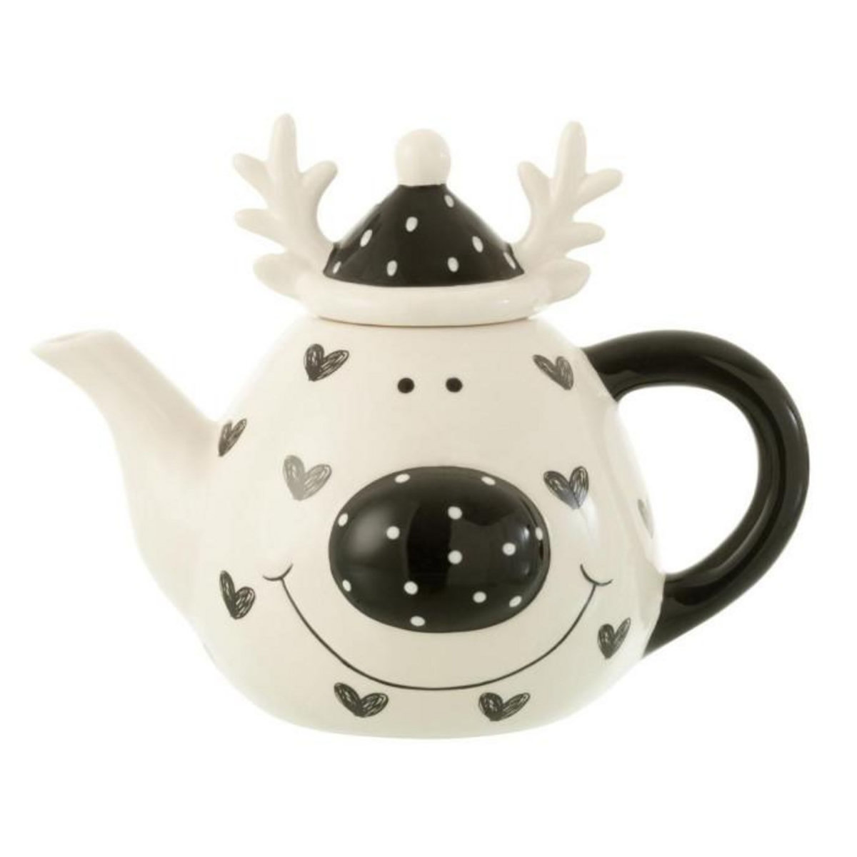 Paris Prix Théière en Dolomite  Élan  21cm Blanc & Noir