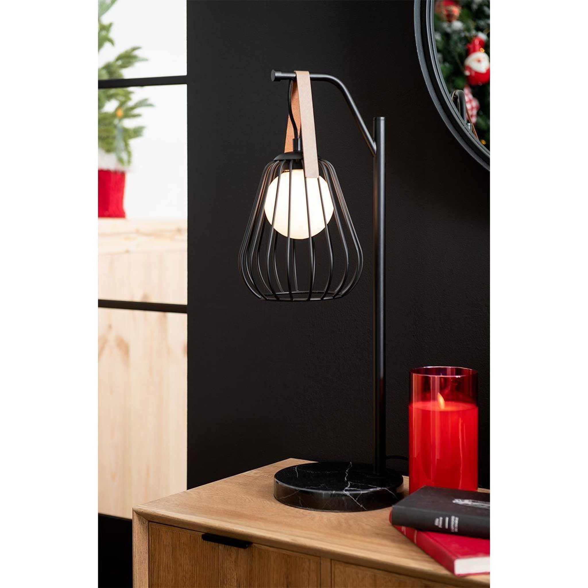 Voir la diapositive 6 : J-LINE Lampe à poser design  ignes  63cm noir