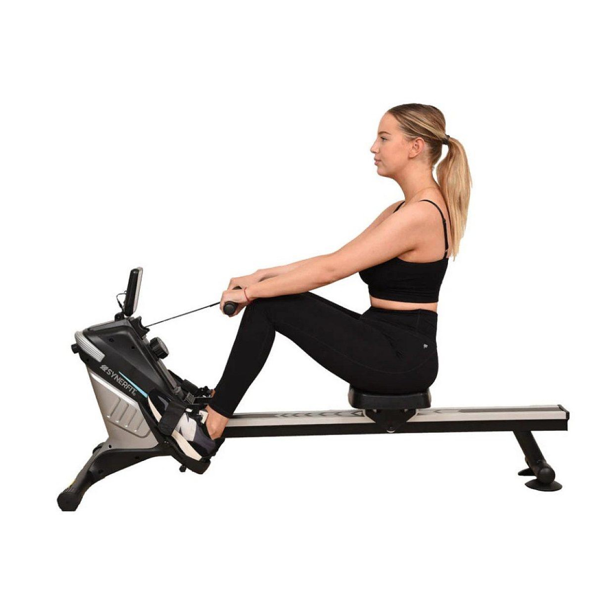 Voir la diapositive 2 : SYNERFIT Rameur magnétique lima argent noir
