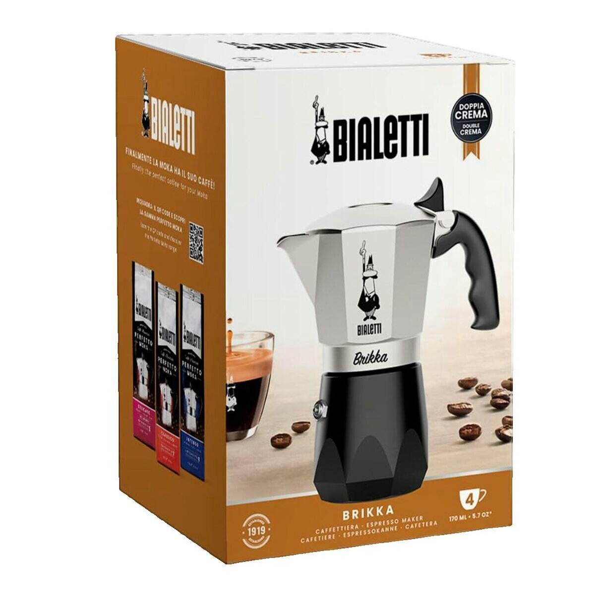 BIALETTI Cafetière Bialetti New Brikka 4Tz Aluminium 4 tasses