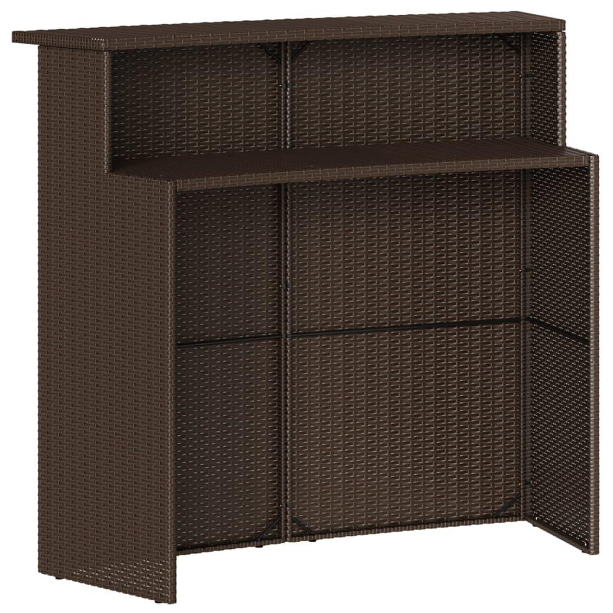 Voir la diapositive 5 : VIDAXL Ensemble de bar de jardin avec coussins 5 pcs marron poly rotin