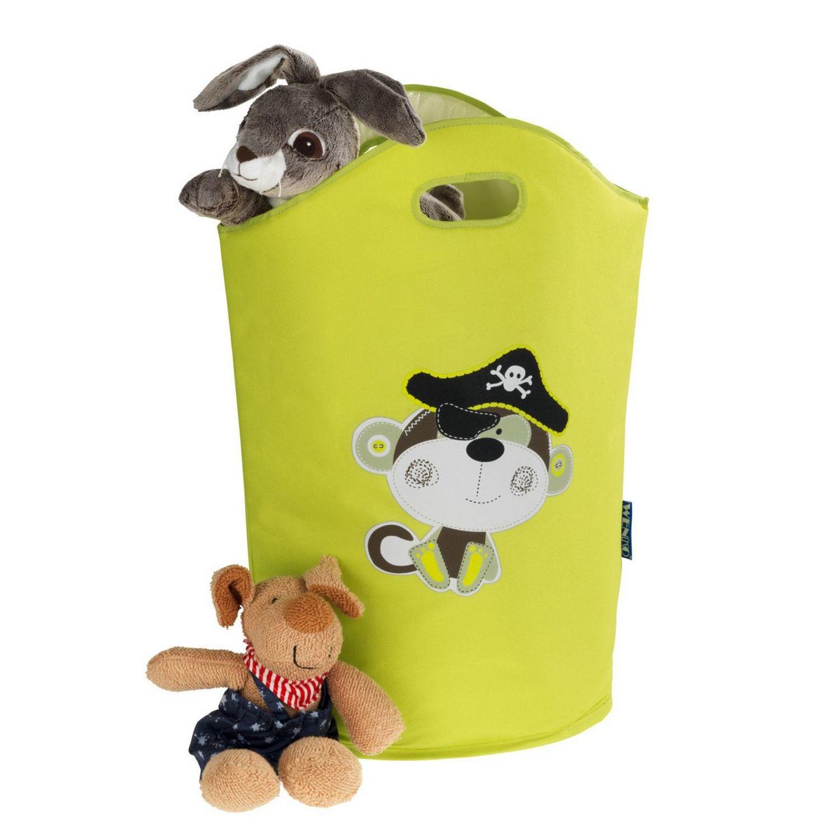 Wenko Panier à linge enfant Anton - 40 x H. 52 cm - Vert anis