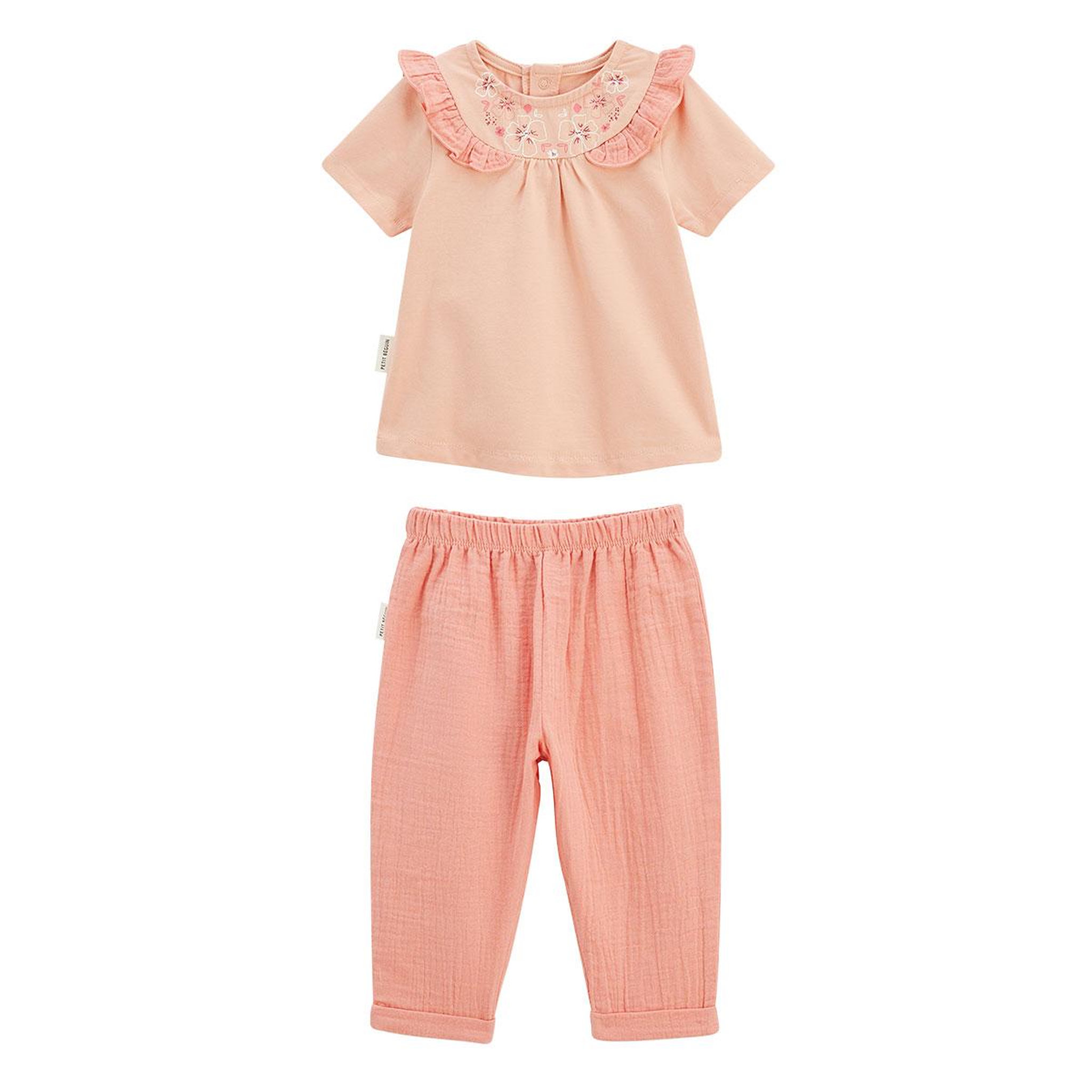 Voir la diapositive 1 : Petit Béguin Ensemble enfant t-shirt et pantalon en gaze de coton santa giulia