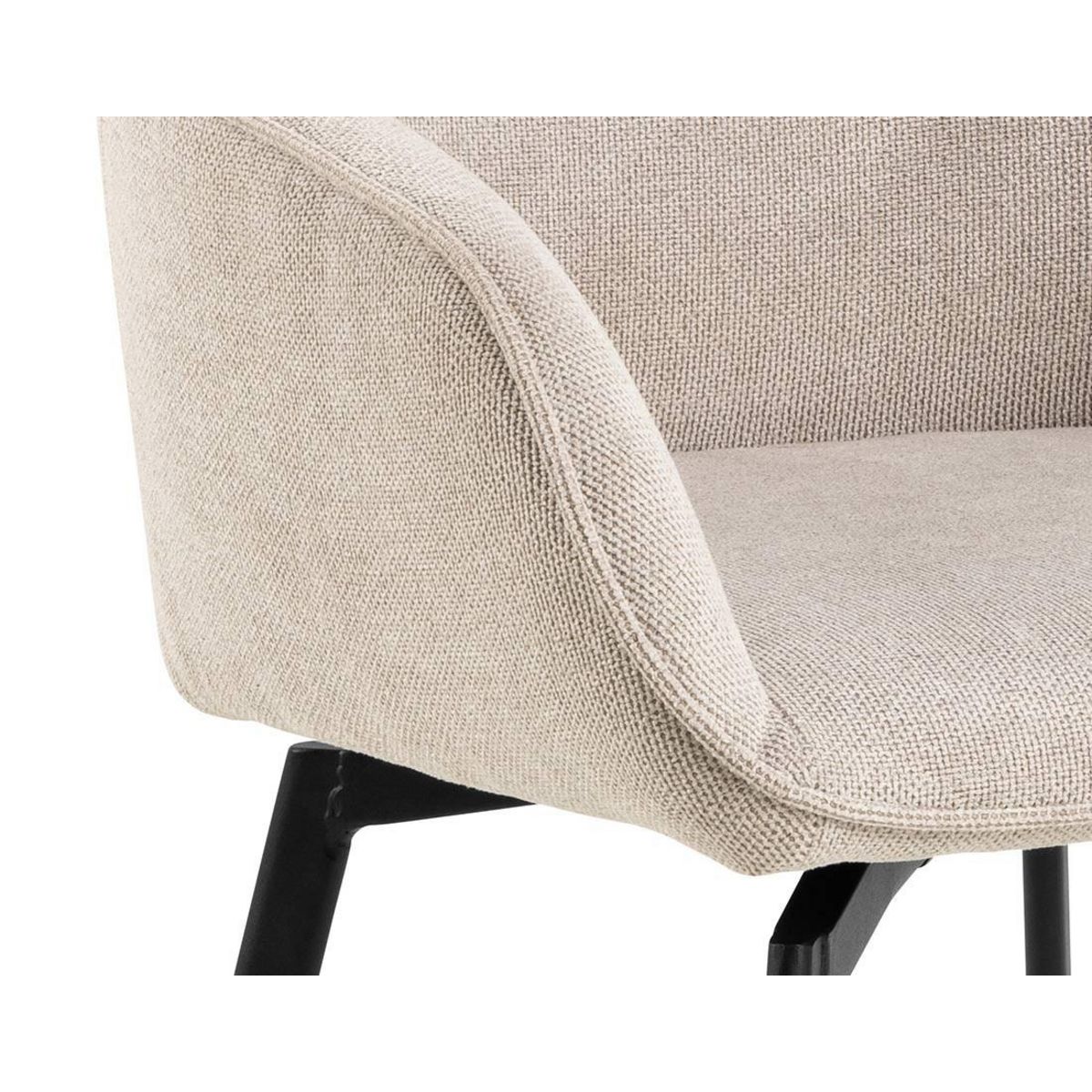 LISA DESIGN Juno - lot de 2 chaises pivotantes - pieds en acier - en tissu