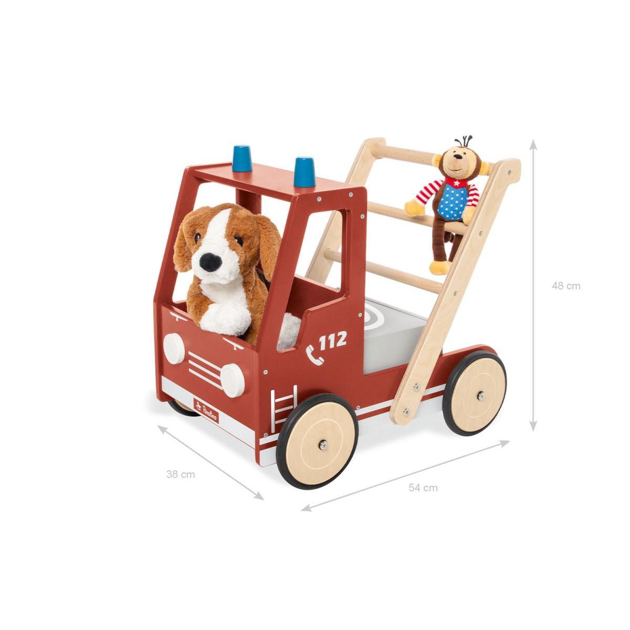 Voir la diapositive 2 : Pinolino Chariot de marche Feuerwehrauto Fred