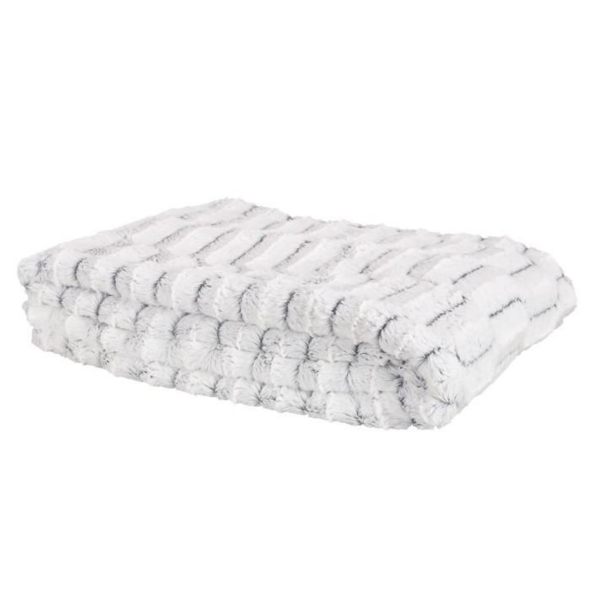 Paris Prix Plaid Imitation Fourrure  Carreaux  140x200cm Gris