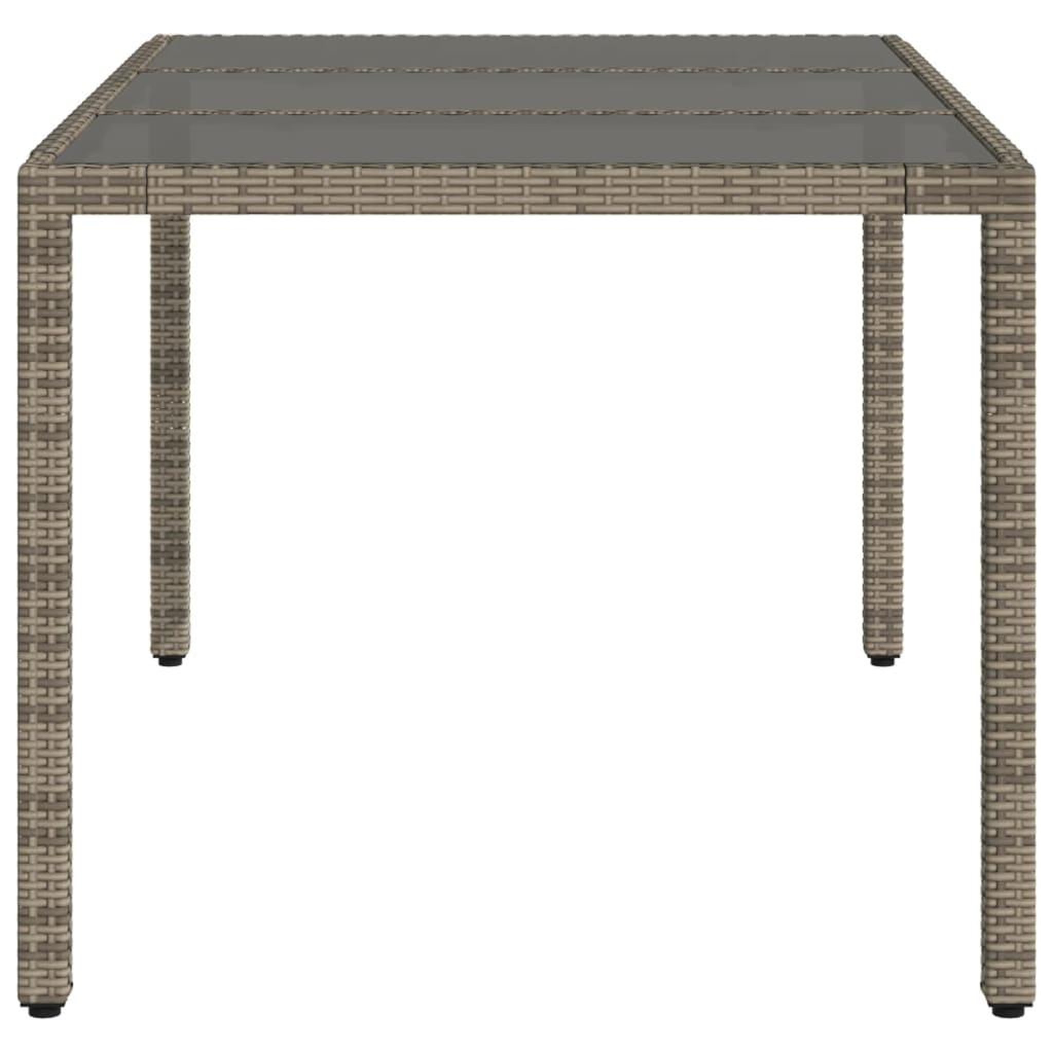 Voir la diapositive 5 : VIDAXL Table de jardin dessus en verre Gris 150x90x75cm Resine tressee