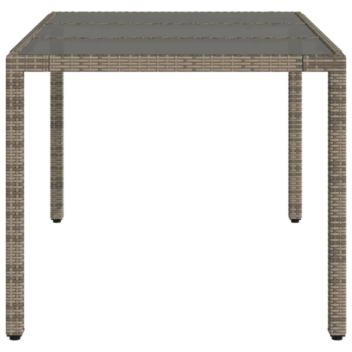 VIDAXL Table de jardin dessus en verre Gris 150x90x75cm Resine tressee