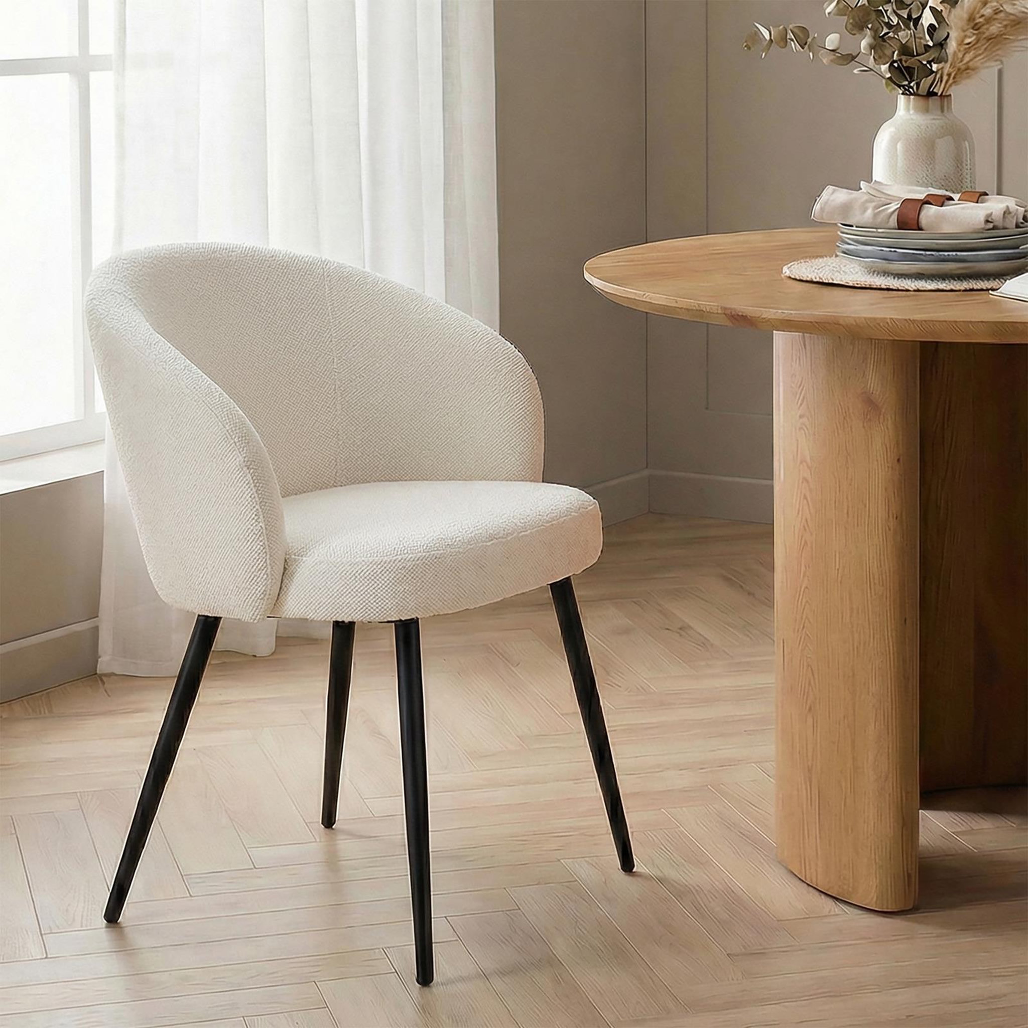 Voir la diapositive 2 : IDIMEX Lot de 2 chaises kursi de salle à manger en tissu