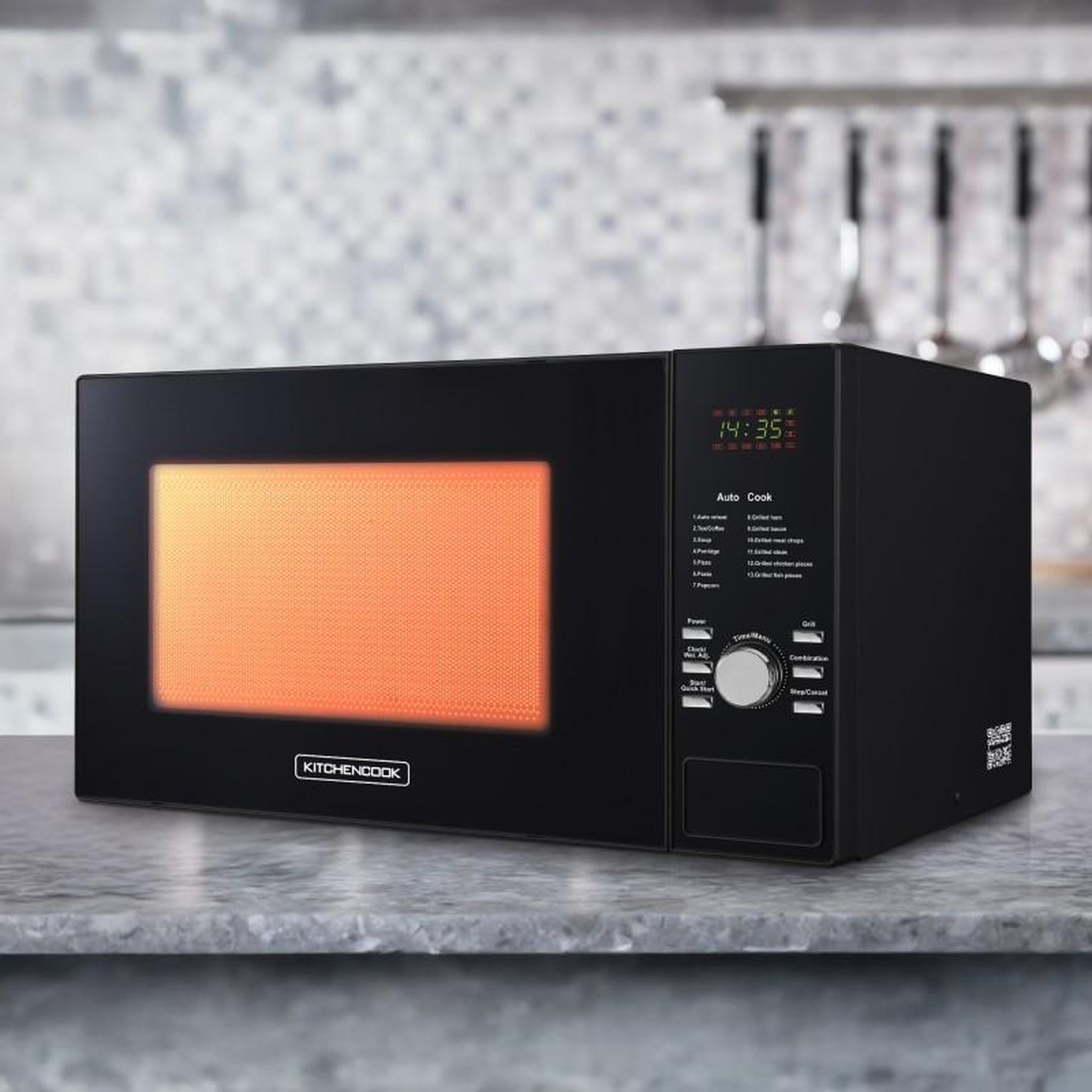 Voir la diapositive 4 : KITCHENCOOK Kitchencook - kmo30 - micro-ondes combiné digital 30l - grill 1050w - 13 programmes