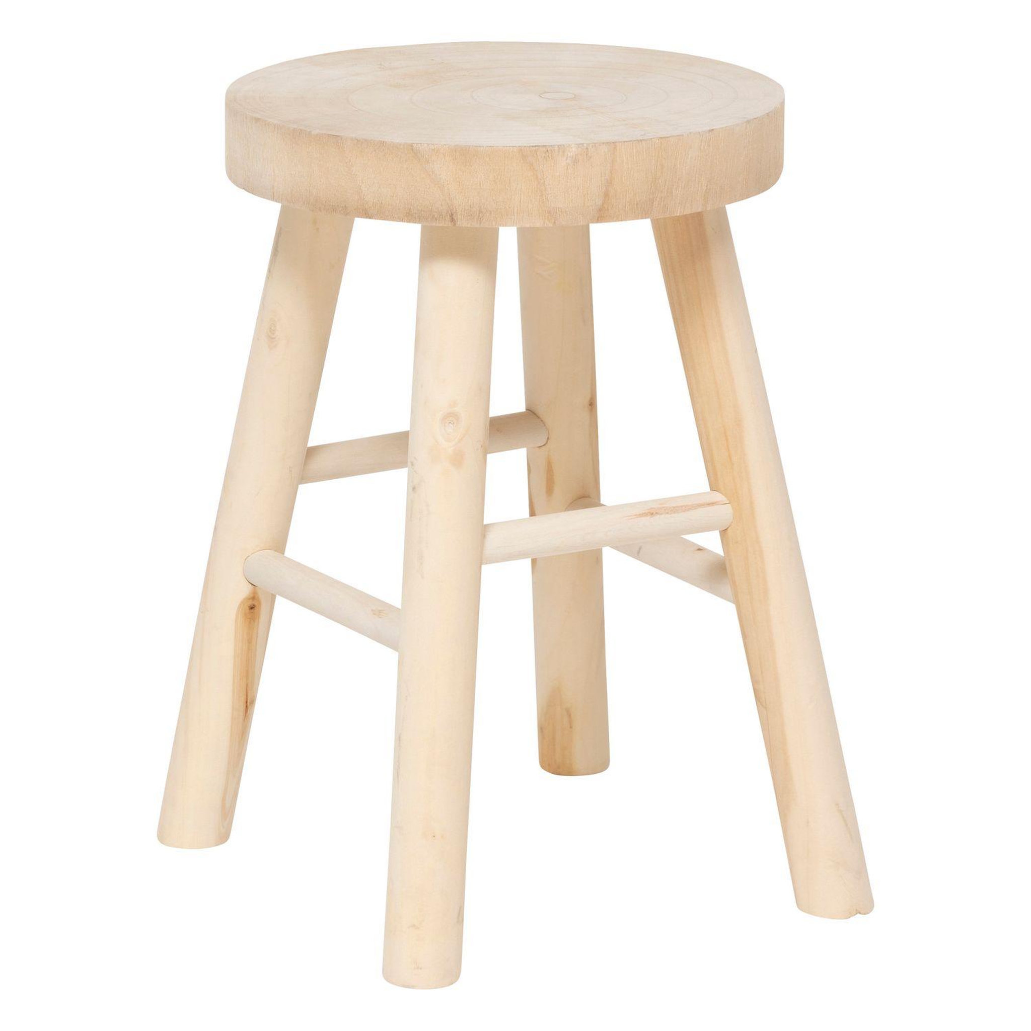 ATMOSPHERA Tabouret d'appoint en bois massif nyar - beige