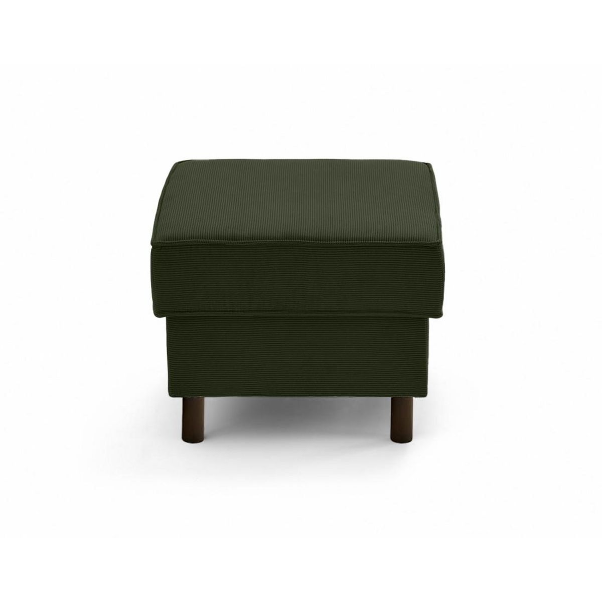 LISA DESIGN Jake - pouf en velours côtelé - pieds bois foncé