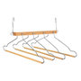 Voir la diapositive 2 : FIVE Cintre en Bois 4 Chemises & Pantalons  2 Positions  44cm Naturel