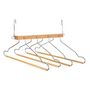 Voir la diapositive 2 : FIVE Cintre en Bois 4 Chemises & Pantalons  2 Positions  44cm Naturel