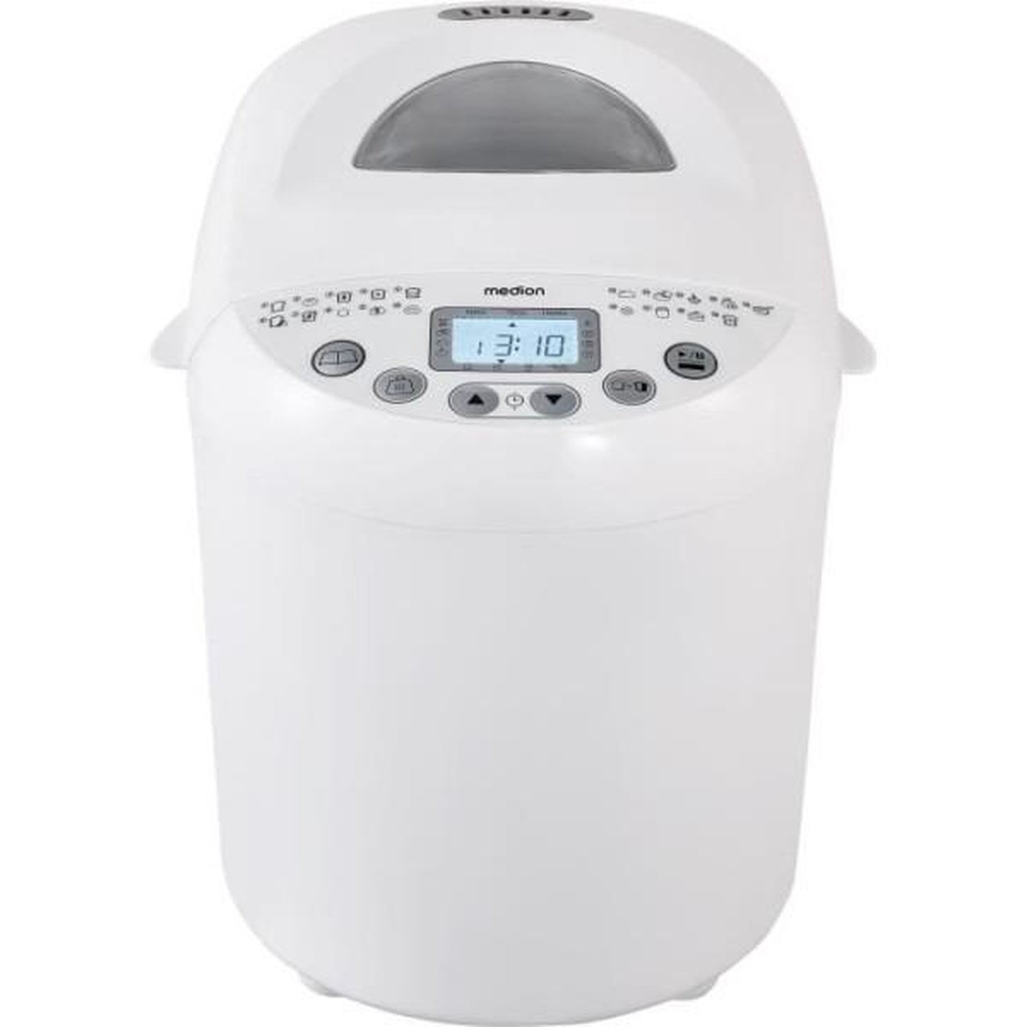 Voir la diapositive 1 : Medion Machine a pain machine a pain - medion - 50073723 - 550 w - 19 programmes - hublot - blanc