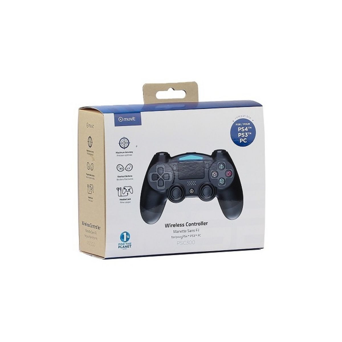 MUVIT Manette Bluetooth PSC300 Noire Multiplateforme