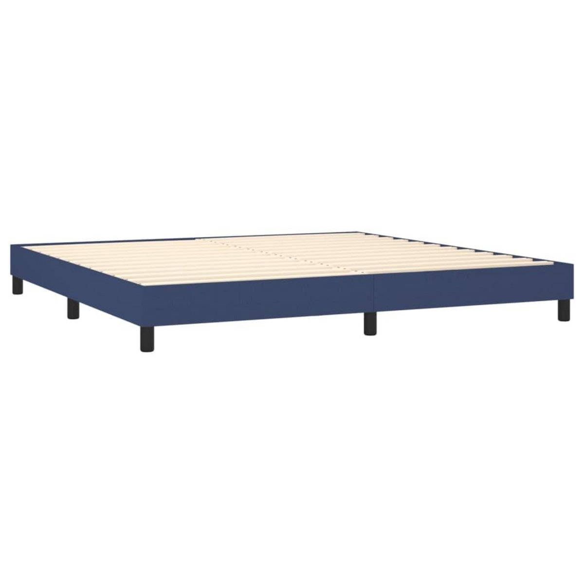 VIDAXL Sommier a lattes de lit avec matelas Bleu 200x200 cm Tissu