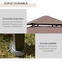 Voir la diapositive 6 : HOMCOM Pavillon abri tonnelle de jardin pour barbecue double toit 2 tablettes incluses tissu polyester acier 2,45 x 1,48 x 2,55 m chocolat