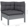 Voir la diapositive 6 : VIDAXL Salon de jardin 3 pcs avec coussins Gris Bois de pin massif