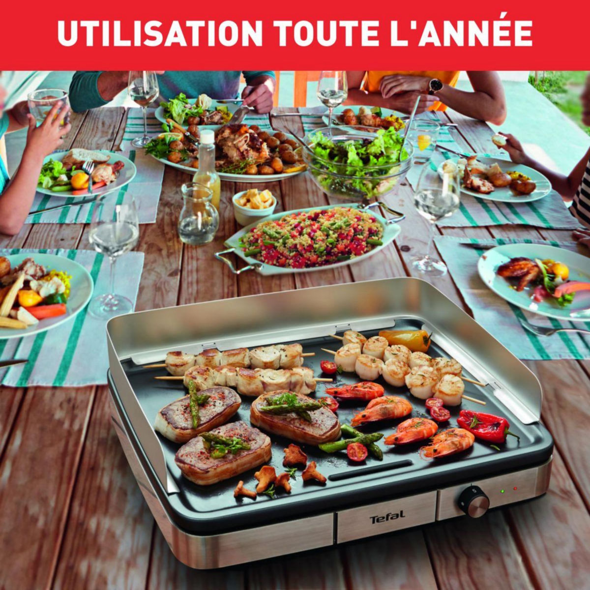 TEFAL Plancha électrique CB690D12 Maxi XXL inox